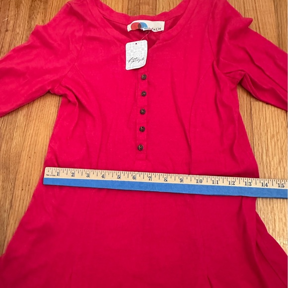 Free People FP Beach Womens Long Sleeve Miles of Beach Henley Mini Dress  S(v) - Picture 7 of 12